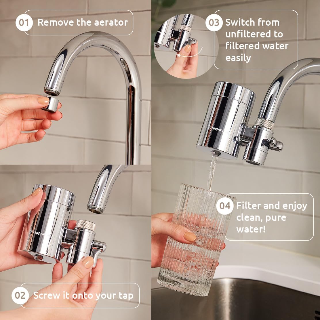 Tappwater EcoPro SMR Wasserfilter-Wasserhahn mit 6 Stufen und schwedischem Mineralgestein. Filtert +100 Stoffe und fügt Mineralien für reines, gesundes Wasser hinzu. Wasserreiniger mit exklusiver Technologie – Bild 6