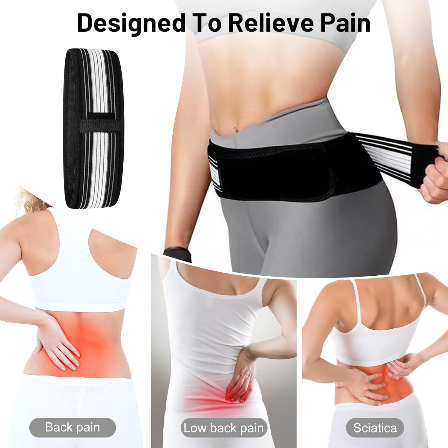 Orthopädischer Gürtel für orthopädischen Ischiasgürtel, 140 cm, orthopädischer Gürtel, Beckengürtel für Männer und Frauen, Iliosakralgelenk-Lendenwirbelstützgürtel, zur natürlichen Linderung gegen Ischias und Hüfte, Rückenschmerzen – Bild 4