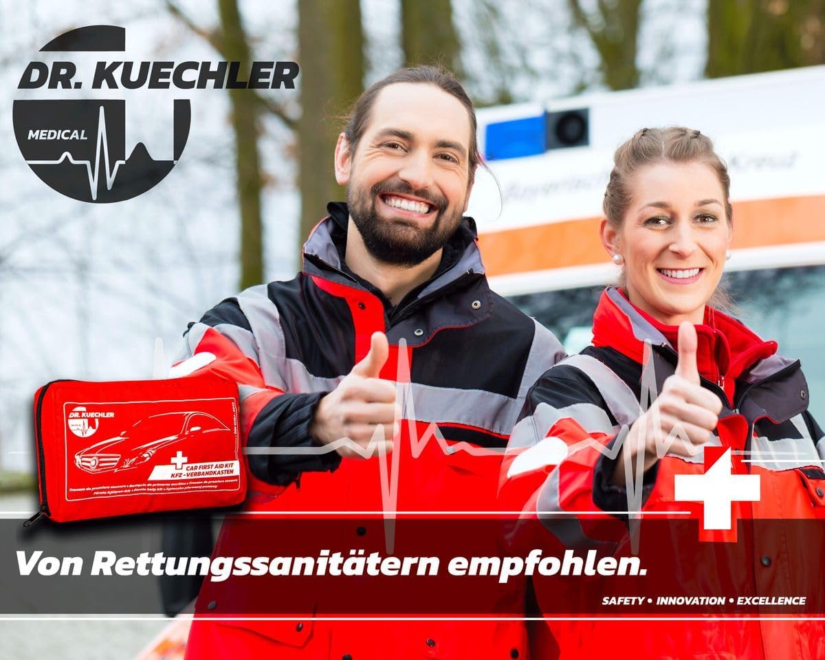 Hochwertige Auto-Verbandstasche, DIN-Norm 13164, 2026, Auto, Kfz-Verbandskasten, für TÜV-Prüfung, Kompletter Verbandskasten Auto, Farbe Verbandskasten: Rot – Bild 8