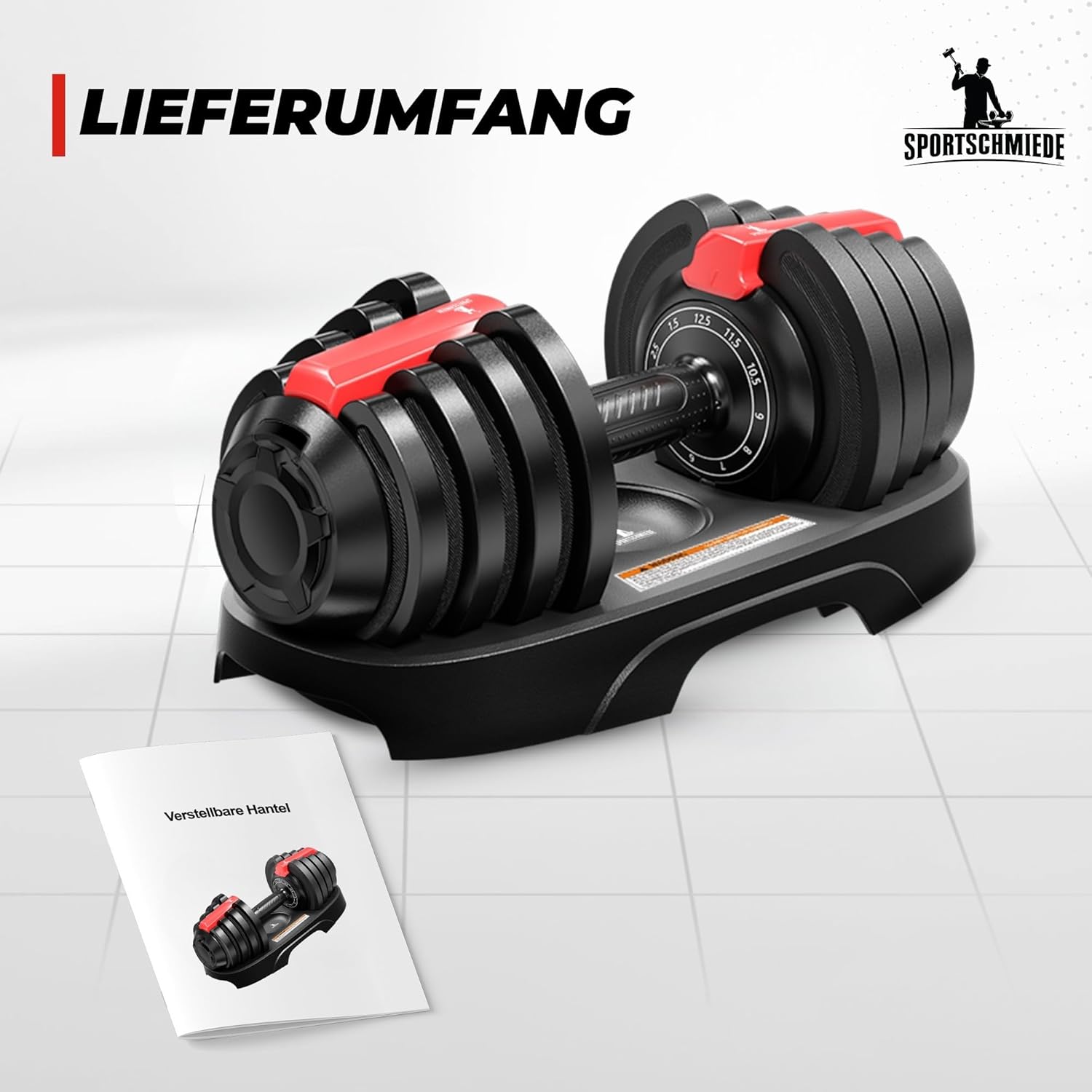 SPORTSCHMIEDE Verstellbare Hanteln (Easy Switch) Hantelset für Männer und Frauen – Ideal für Krafttraining & Fitness, Hantelset, Hanteln für Zuhause – Auch als 3-in-1 – Home Gym – Bild 5