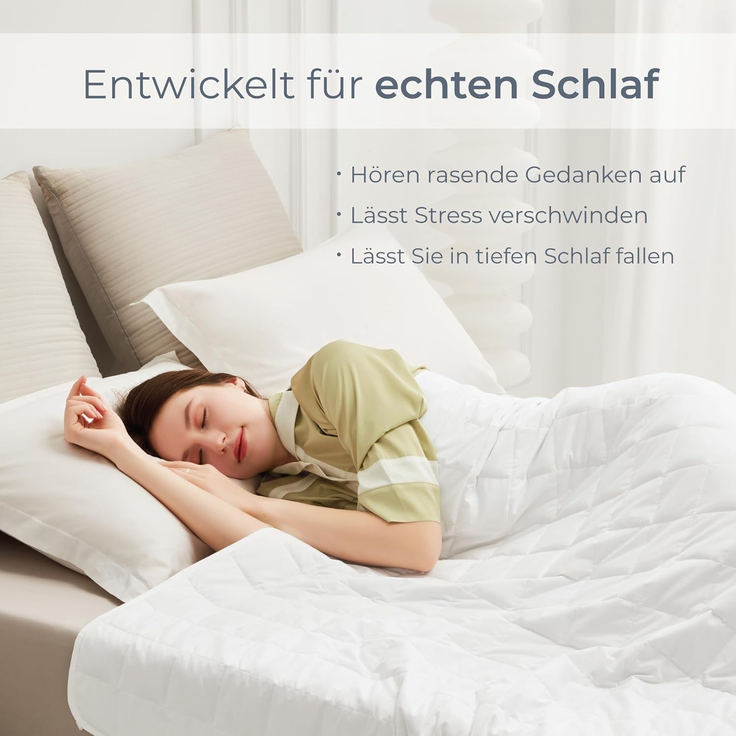 Grades of Comfort Gewichtsdecke 155 x 220 cm 7 kg, Anti-Stress-Therapiedecke aus 100 % Baumwolle, schwere Decke. Gewichtsdecke für Erwachsene kann den Schlaf verbessern und Stress abbauen – Bild 4