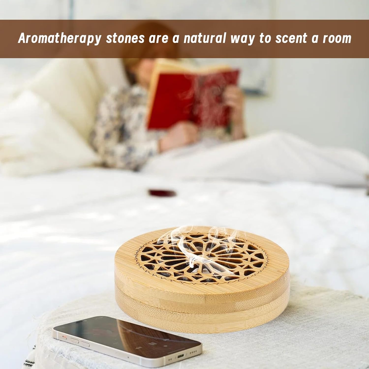 1 x Duftsteine für ätherische Öle, Diffusor für ätherische Öle, Diffusor für ätherische Öle, klein mit 1 Räucherschachtel, Diffusor-Ornament-Duftstein, für Aromatherapie im Schlafzimmer – Bild 4