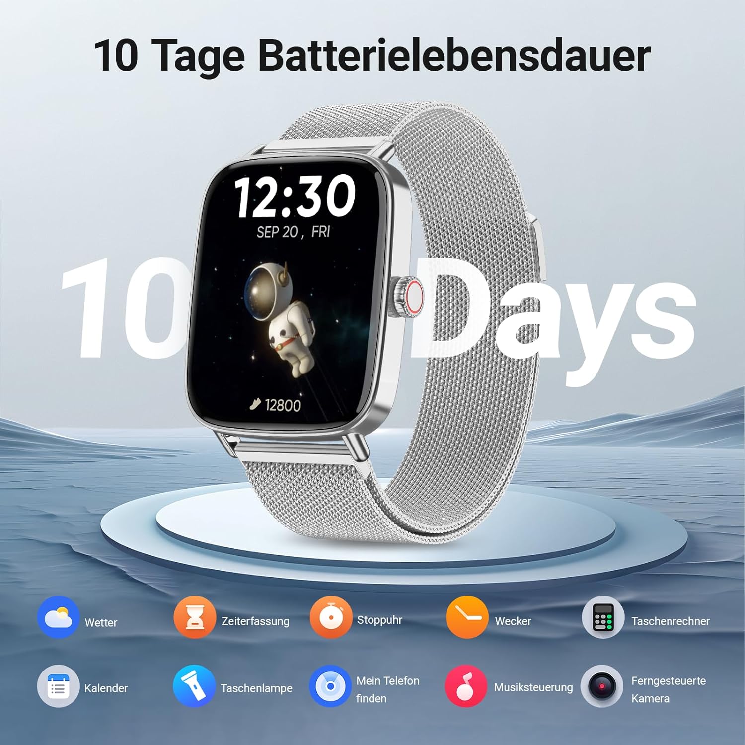 Smartwatch Herren Damen mit Telefonfunktion, 1,85 Zoll Fitnessuhr Smartwatch, 100+ Sportmodi, Fitnesstracker mit Herzfrequenz/SpO2/Schlafmonitor, Schrittzähler, IP68 wasserdichte Sportuhr für iOS Android – Bild 7