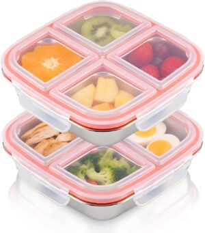 2 Stück Snackboxen mit Fächern au...