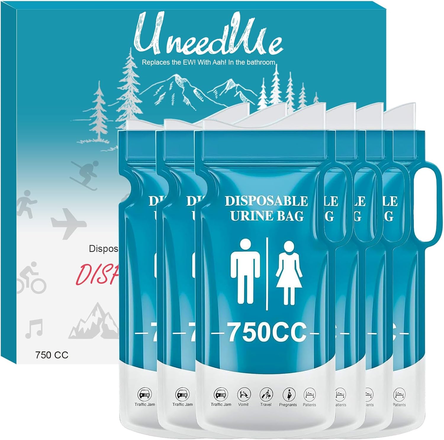 Urinella für Frauen, Wandern, Camping-Zubehör, wiederverwendbare Pipi-Hilfe für Urinal-Frauen unterwegs, Camping-Toilette, PIPI-Silikon-Trichter, Reisen, Camping, Festival-Zubehör