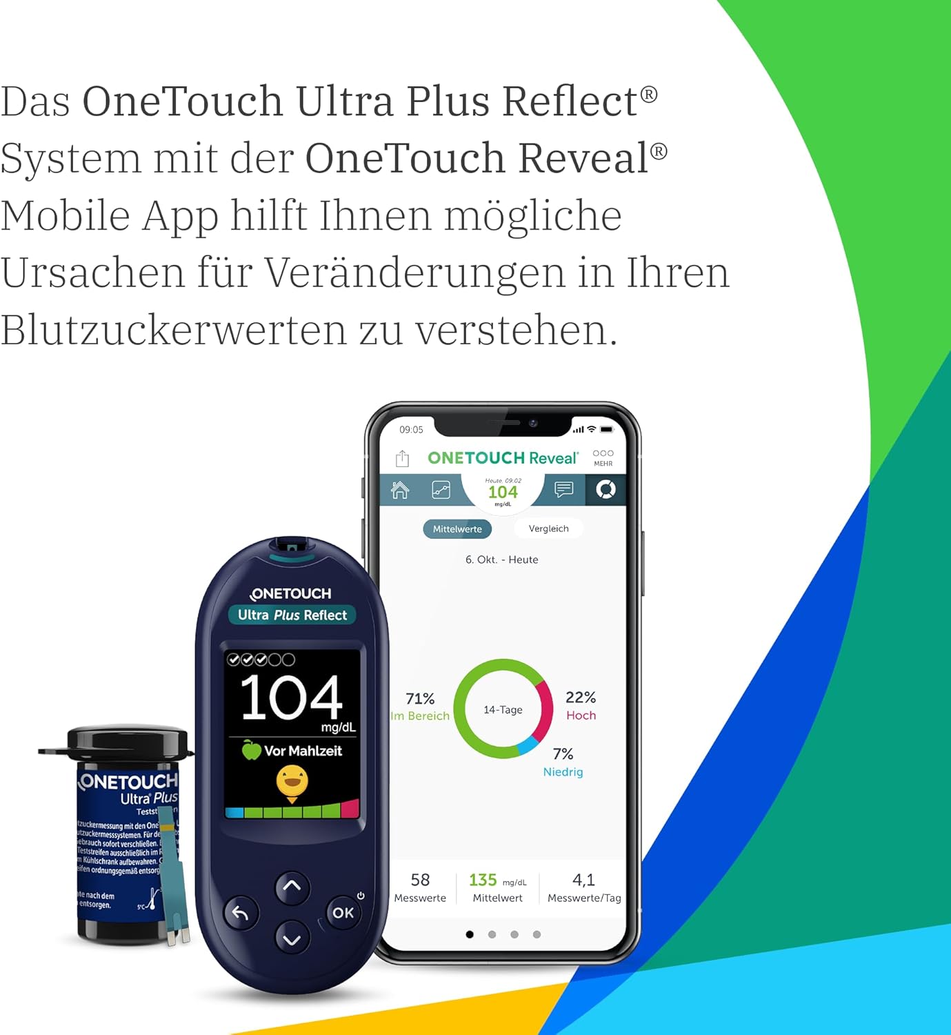 OneTouch Ultra Plus Combo Pack S zur Blutzuckermessung | Teststreifen und Lanzetten für Diabetes (Zuckerkrankheit) | 30 Tests | 1 Teststreifen, 1 Packung Lanzetten, je 30 Stück – Bild 9