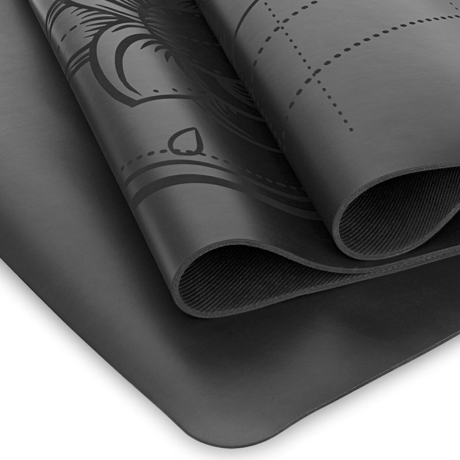 sapura Health Yogamatte 2 m, Naturkautschuk, extra lang, 2 Meter, Naturkautschuk, Schwarz – Bild 2