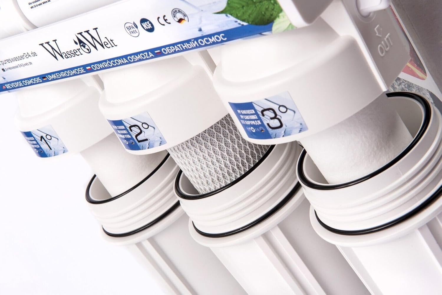 6-stufiger Umkehrosmose-Wasserfilter + Ersatzkartuschen mit 3,2-Gallonen-Tank – Bild 2