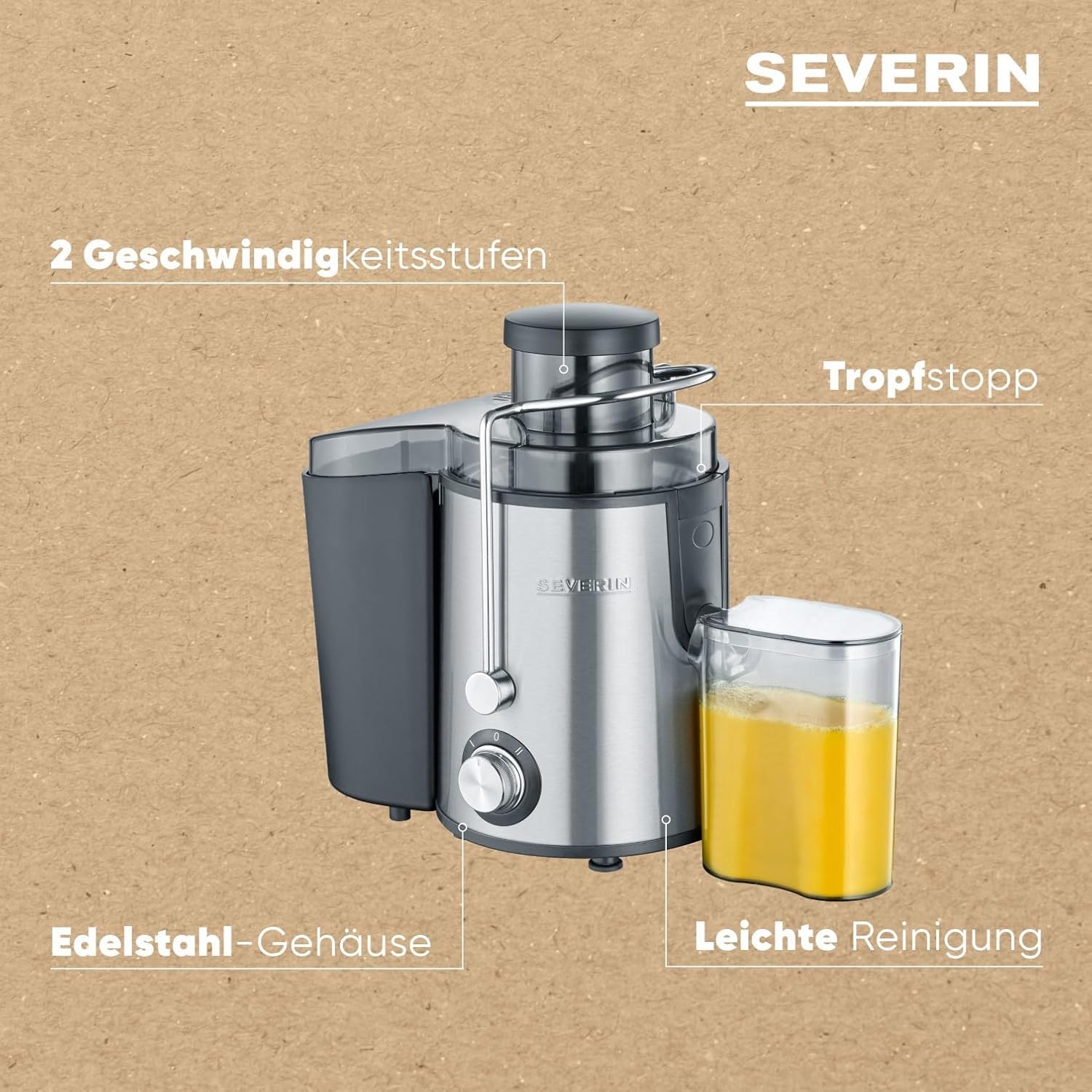 Severin ES 3566 Entsafter, Edelstahl schwarz – Bild 4