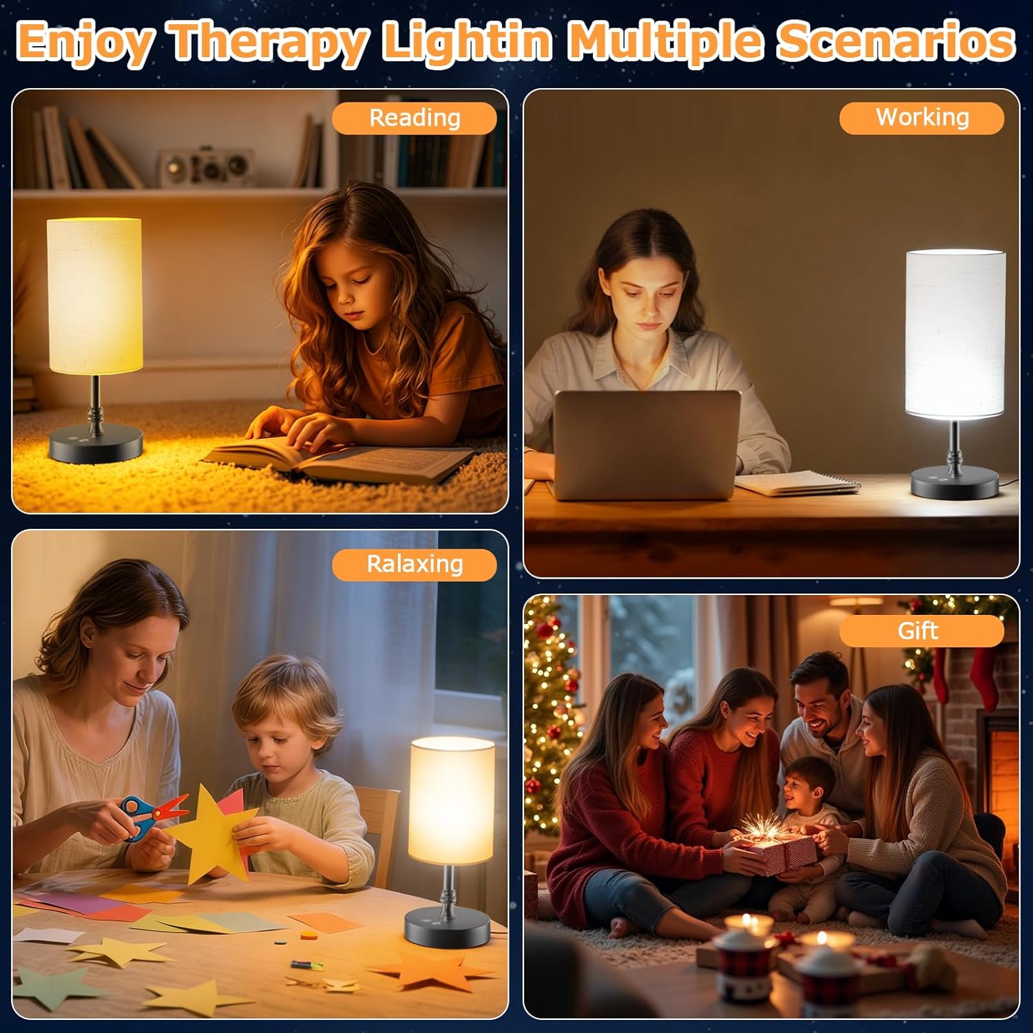 12000 Lux Tageslichtlampe mit Fernbedienung, CRI95 Vollspektrumlampe, dimmbar mit Timer & Speicher, UV-frei, 360° Rundumlicht, Lichttherapielampe für Zuhause & Büro, Energieklasse D, Schwarz – Bild 8