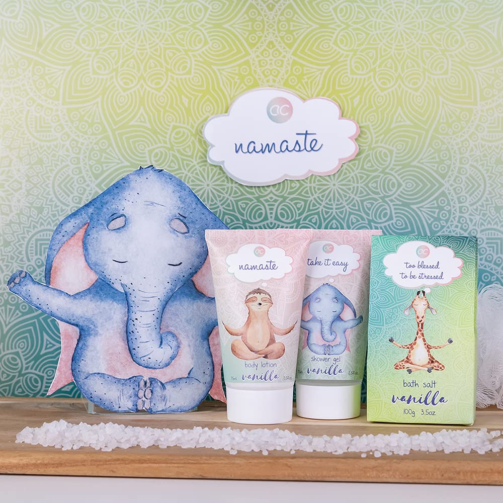 Accentra Anti-Stress Bade- und Duschset mit Vanilleduft, Geschenkset zur Entspannung für Frauen zum Geburtstag oder Weihnachten, 5-teiliges Wellness-Geschenk- und Pflegeset mit Mini-Deko-Badewanne – Bild 10