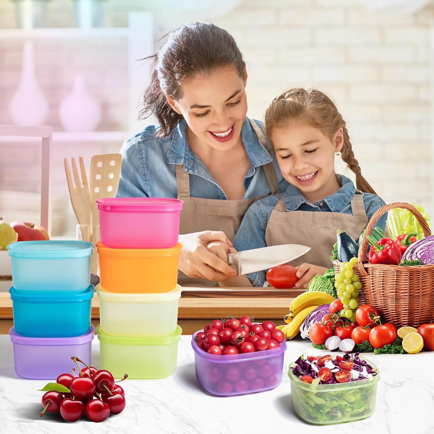 Meal-Prep-Boxen, 7 Stück, wiederverwendbare Frischhaltedosen mit Deckel, spülmaschinen-, mikrowellen- und kühlschrankgeeignet, BPA-frei, auslaufsicher (900 ml) – Bild 7