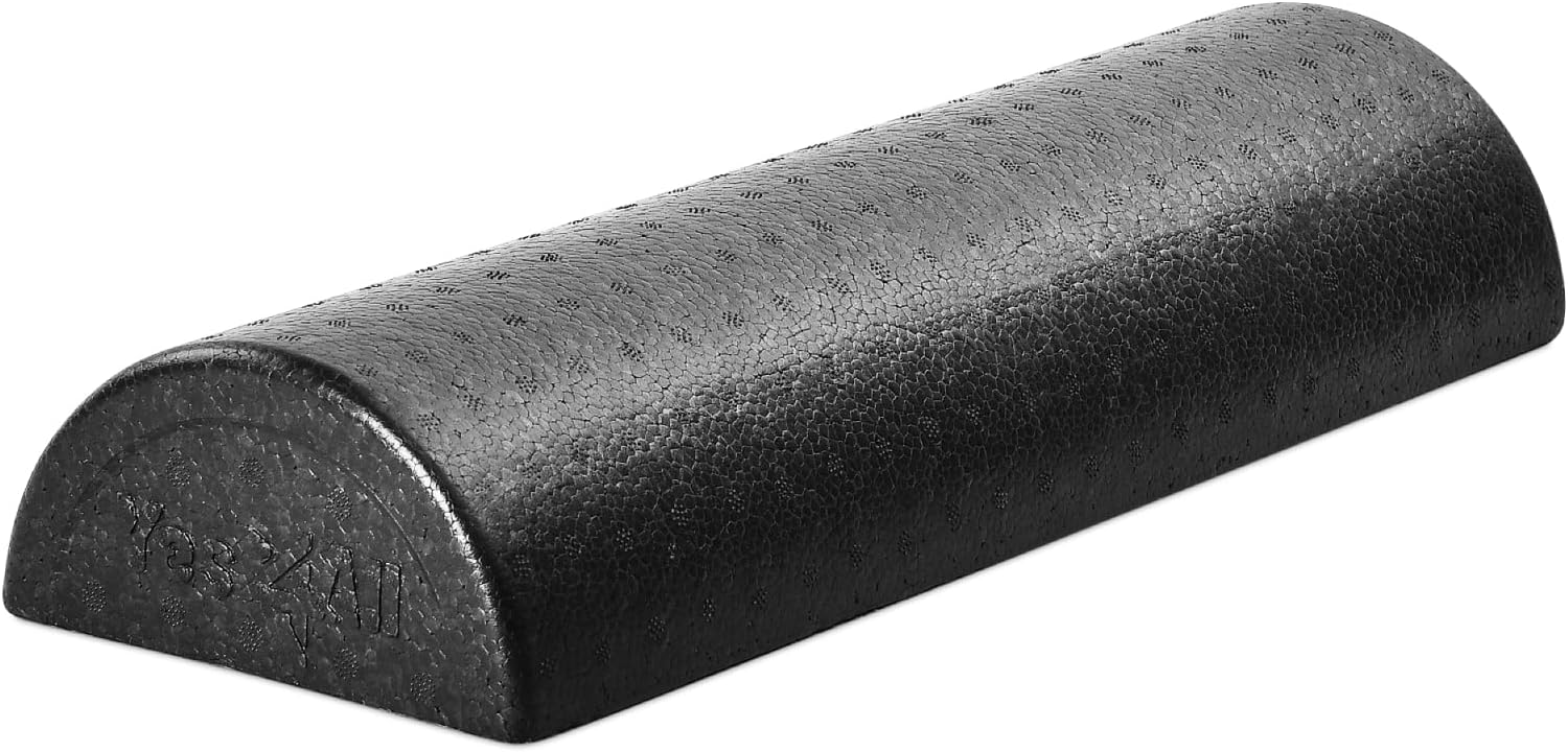 Yes4All Halbe Faszienrolle – Ultraleichte halbe EPP-Muskelrolle mit hoher Dichte, 45, 60 cm lang, halbrunde Schaumstoffrolle für Rücken, Beine, Workouts, Fitness, Pilates, Fitness