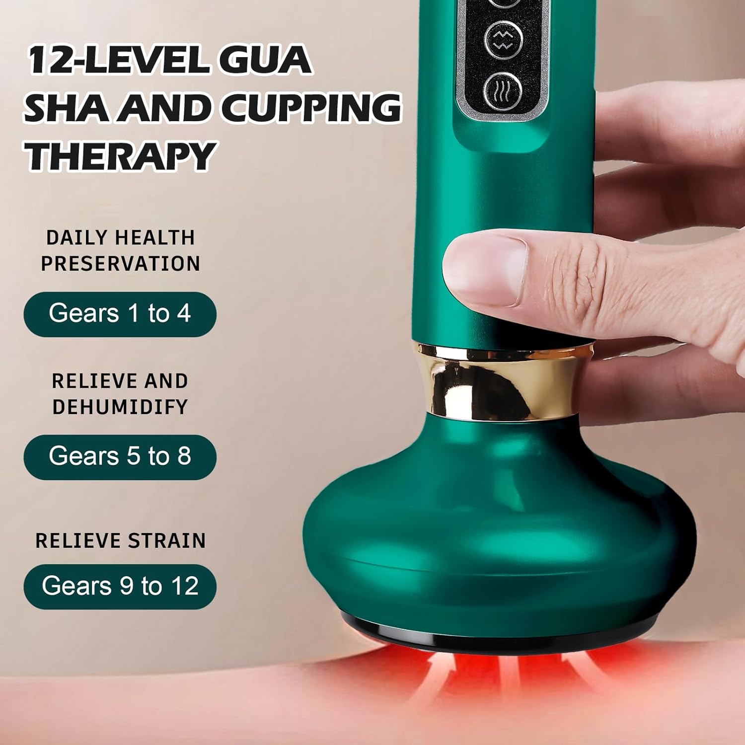 Körpermassagegerät mit Vibration, elektrisches Massagegerät für Arme, Beine, Rücken und Bauch, tragbares Mini-Massagegerät für Zuhause und Reisen – Grün – Bild 4