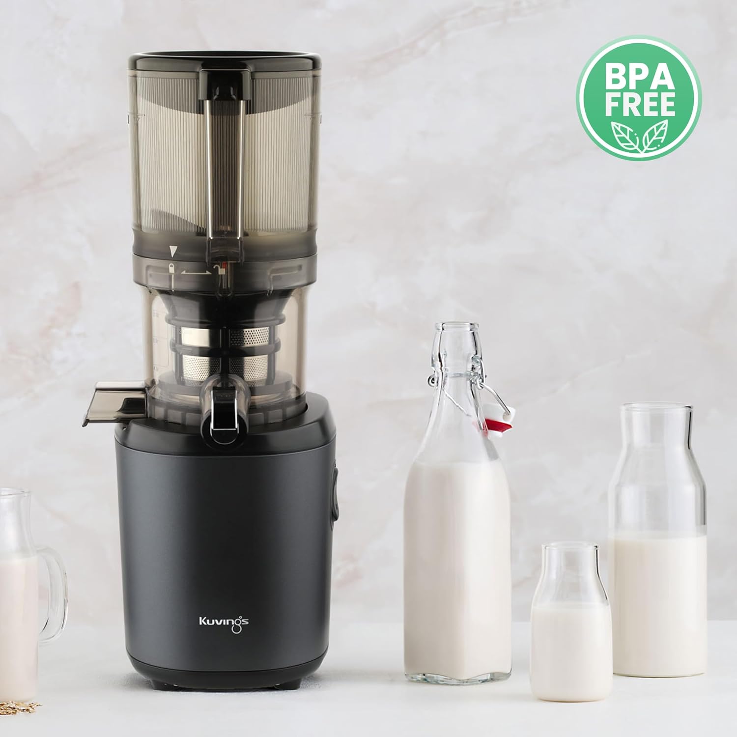 Kuvings Slow Juicer AUTO6 | Entsafter Gemüse und Obst, Elektrische Kaltpresse, Ruhiger Motor, Leicht zu Reinigen, Saft & Sorbet, 1.7L, BPA Frei, Schlankes Design, 200 Watt (Matt Gunmetal)_KHS-660SE – Bild 7