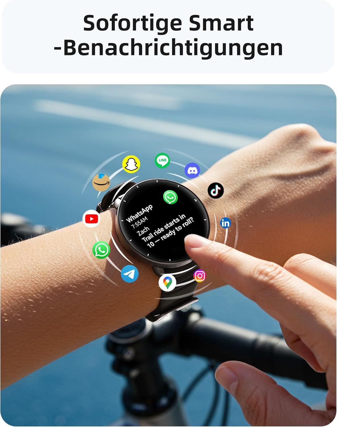 Parsonver Smartwatch Herren Damen, integriertes GPS, 5 ATM wasserdichte Schwimmuhr für Pool/offene Gewässer, Fitnessuhr mit AMOLED-Display, 100+ Sportmodi, Herzfrequenz, Schlafen (Schwarz, 42 mm) – Bild 7