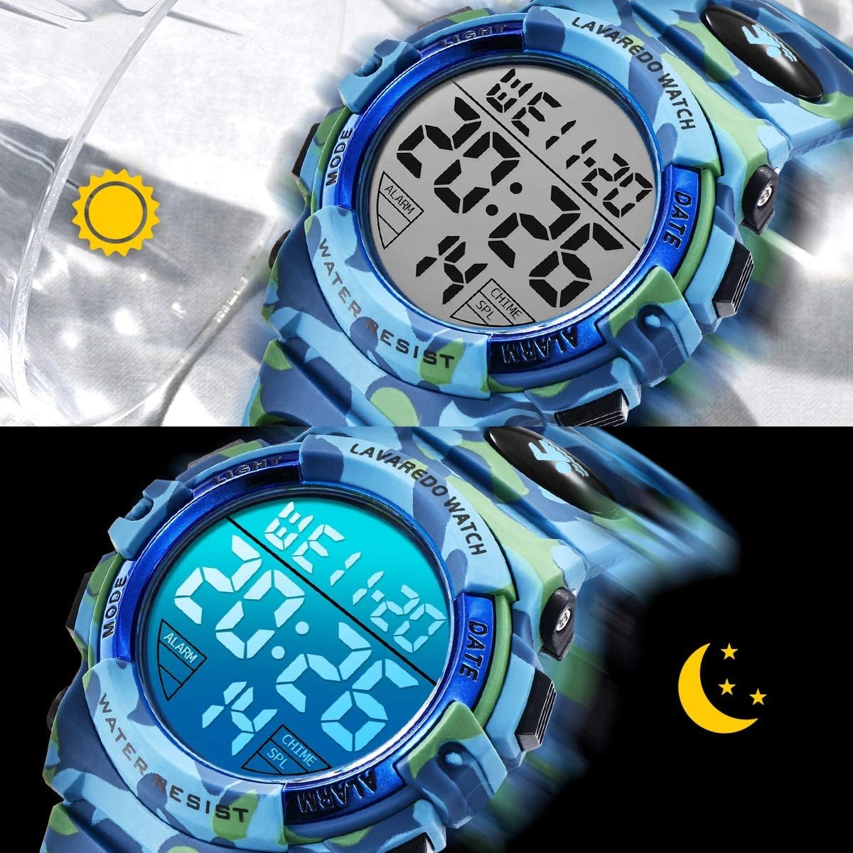 BEN NEVIS Digitaluhren für Kinder Jungen – 50 m wasserdicht, Sport, Outdoor, Digitaluhr, Kinder-Silikonuhr mit Wecker/Stoppuhr/LED-Licht/stoßfest/Datum, elektronisch, für Kinder – Bild 4