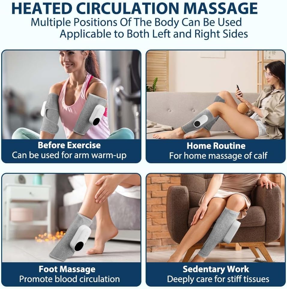 Wadenmassagegerät, Beinmassagegerät, Heißdruckmassagegerät für müde und verspannte Beine, Schmerzen und Durchblutung, Massagegeräte mit 3 Intensitäten und 3 Modi – Bild 7