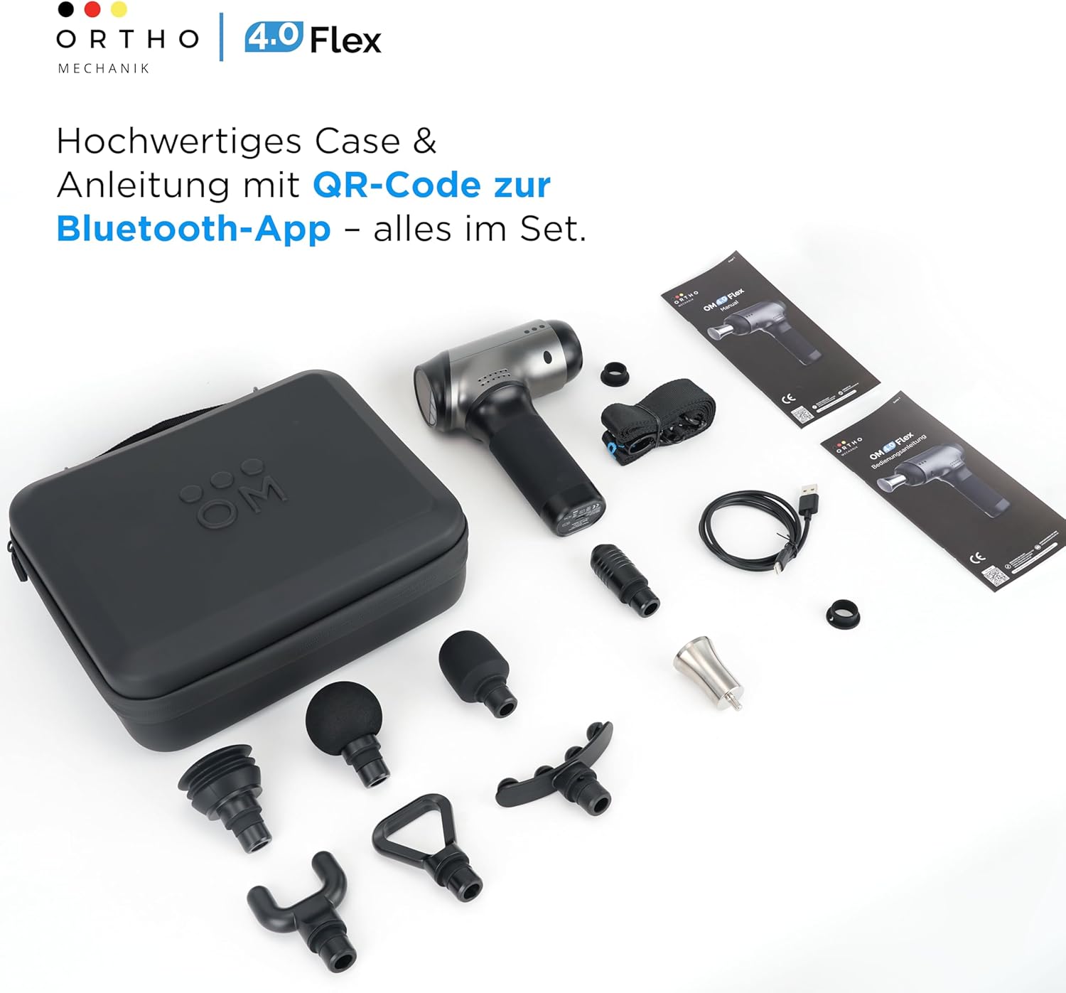 OrthoMechanik 4.0 Flex | OrthoGun | Variable Amplitude (8–12 mm) und interaktive App mit Videoanleitung | 8 Anhänge | 4000-mAh-Akku – Bild 6