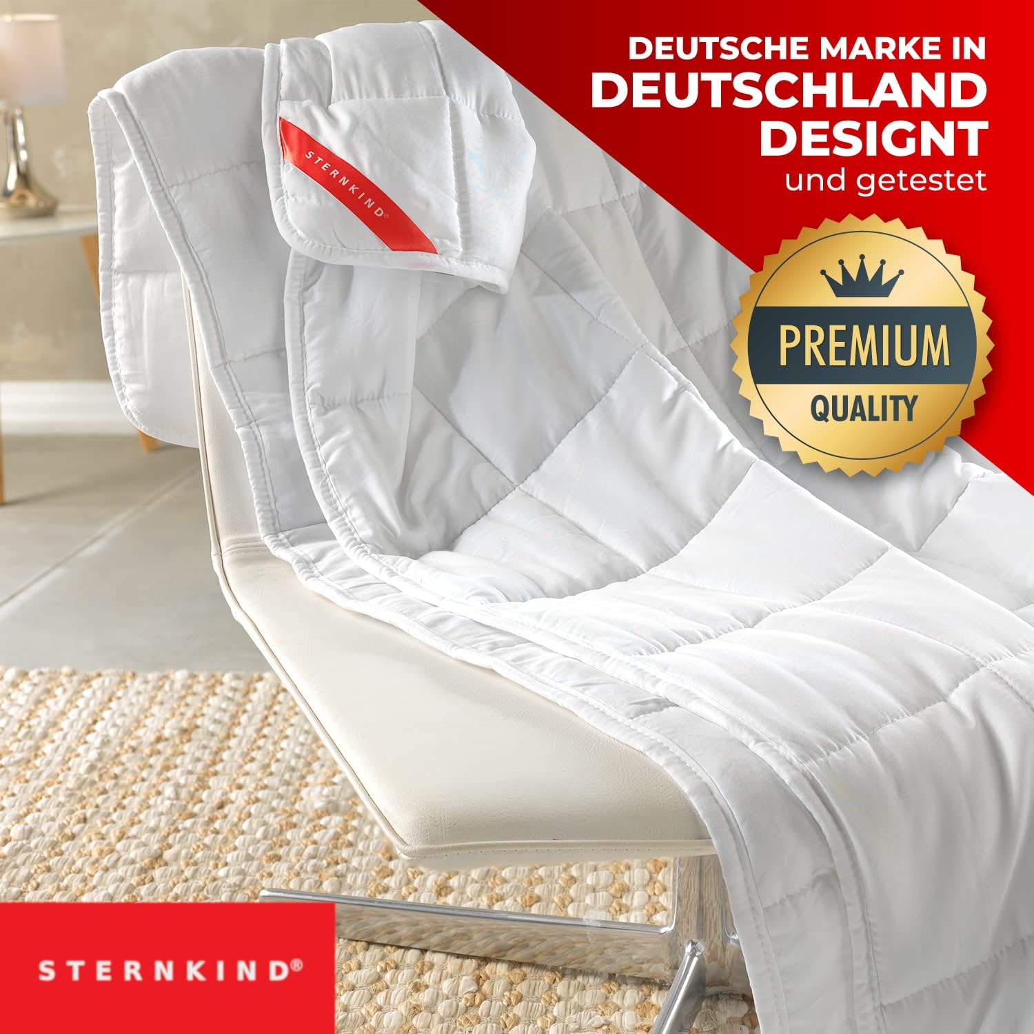 STERNKIND Gewichtsdecke 135 x 200 cm Therapiedecke – ca. 4 kg Gewichtsdecke, Gewichtsbettdecke, Entspannungsdecke, Gewichtsdecke für Erwachsene, mit Glasperlen, schwere Decke – Bild 2