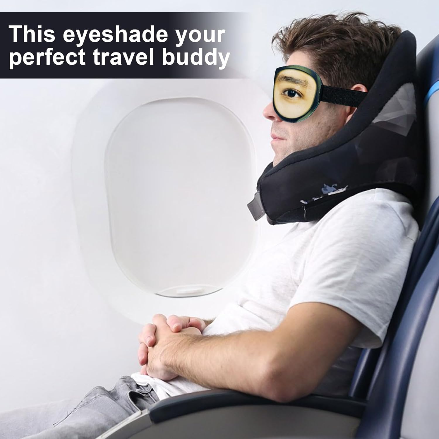 VIKSAUN 4 Stück Schlafmasken mit Augen, lustige Schlafmaske, Seide, Schlafmaske, Augenmaske, Augenschirm, Schlafmaske, bequeme lichtblockierende Augenmaske für Yoga, Reisen, blockiert Licht (4 Stück) – Bild 4