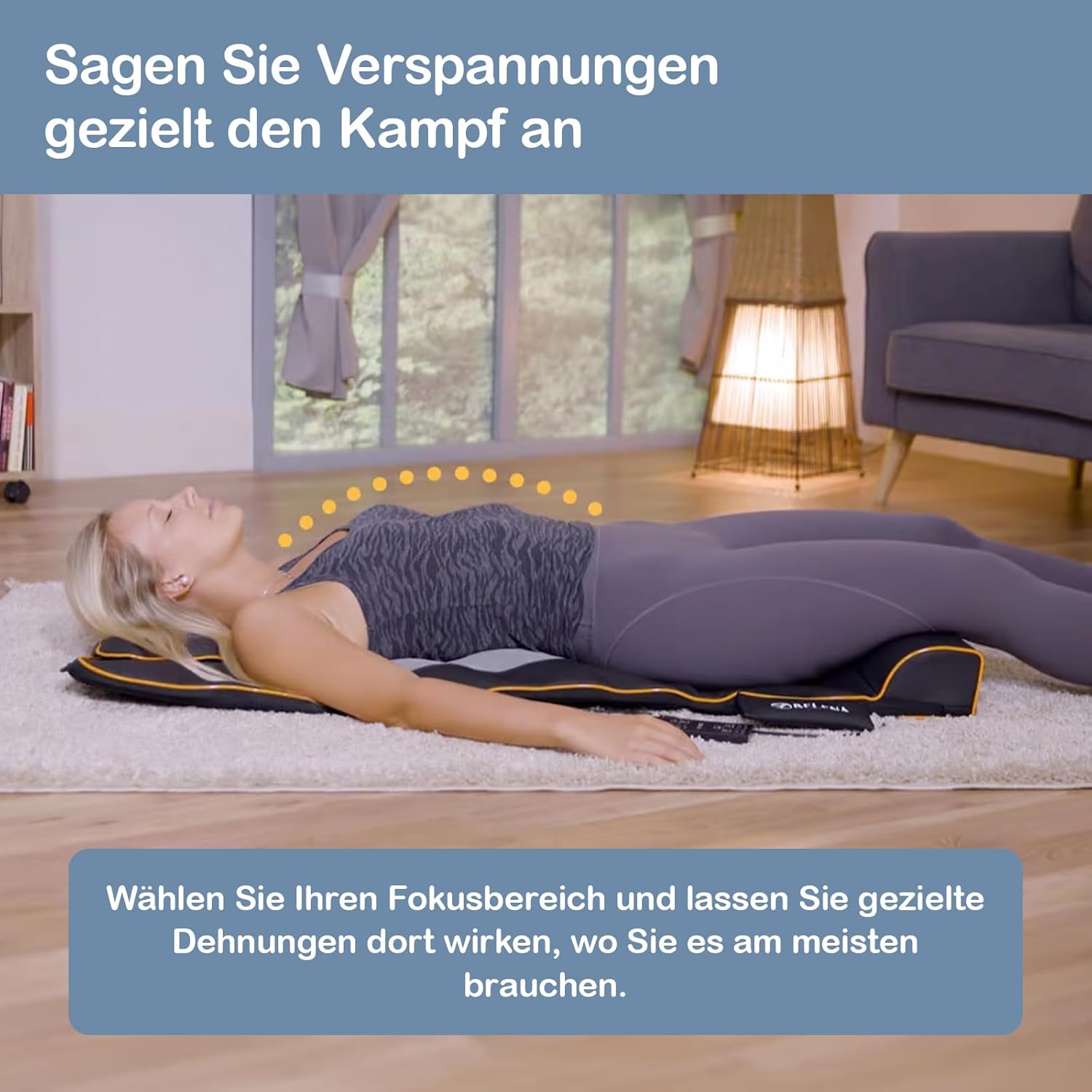 Belena Air Stretch, elektronische Stretch- und Massagematte, Ganzkörper-Massagematte mit Wärmefunktion, Massage, Yoga-inspiriertes Dehnen für Schultern, Rücken und Nacken – Bild 5