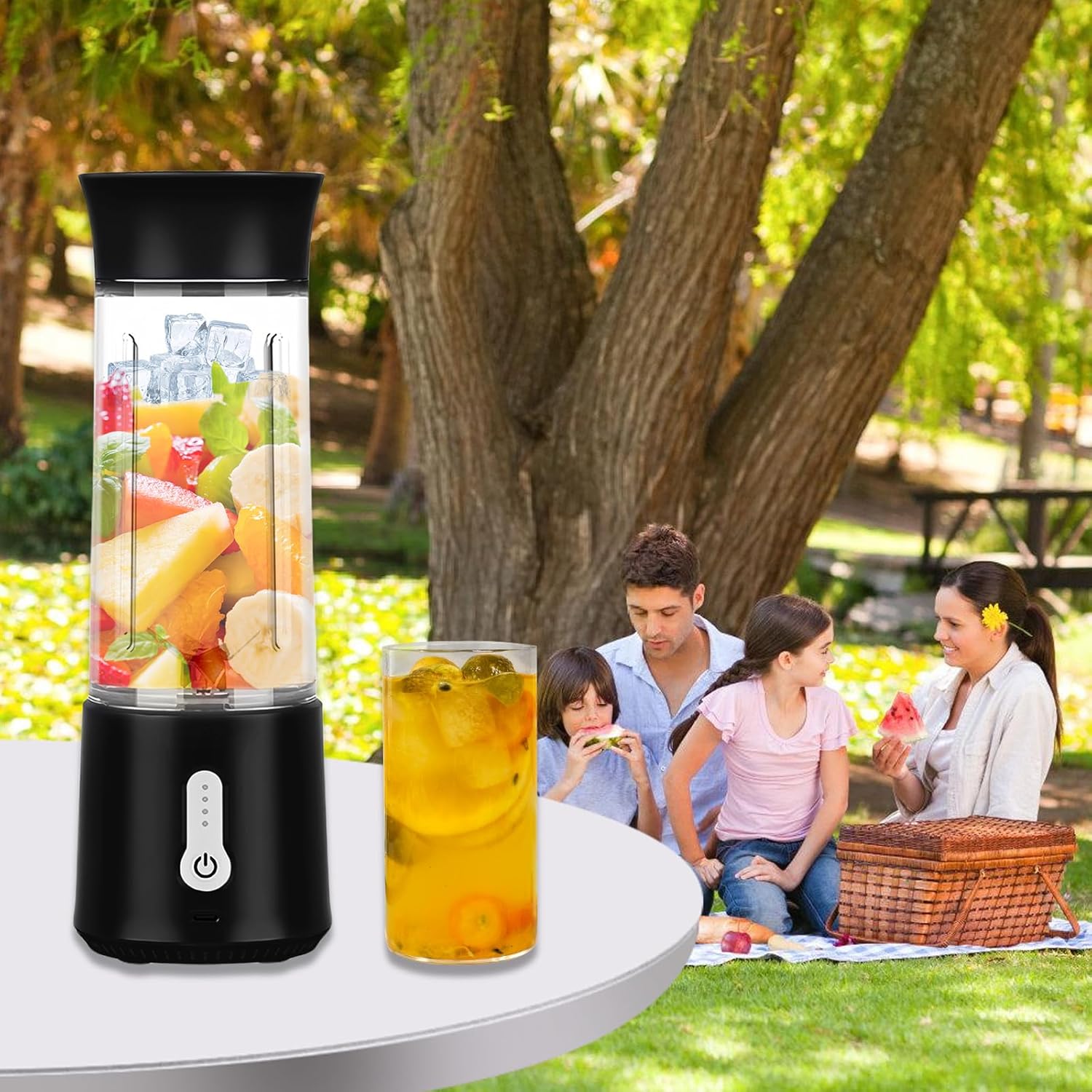 Vegena Smoothie Maker, tragbarer Mixer, 500 ml, Mixer, schwarz, tragbarer Mixer, wiederaufladbarer 4000-mAh-Mixer, Smoothie-Maker für Saft, Shake, Smoothie und Babynahrung für Sport, Outdoor, Reisen – Bild 5