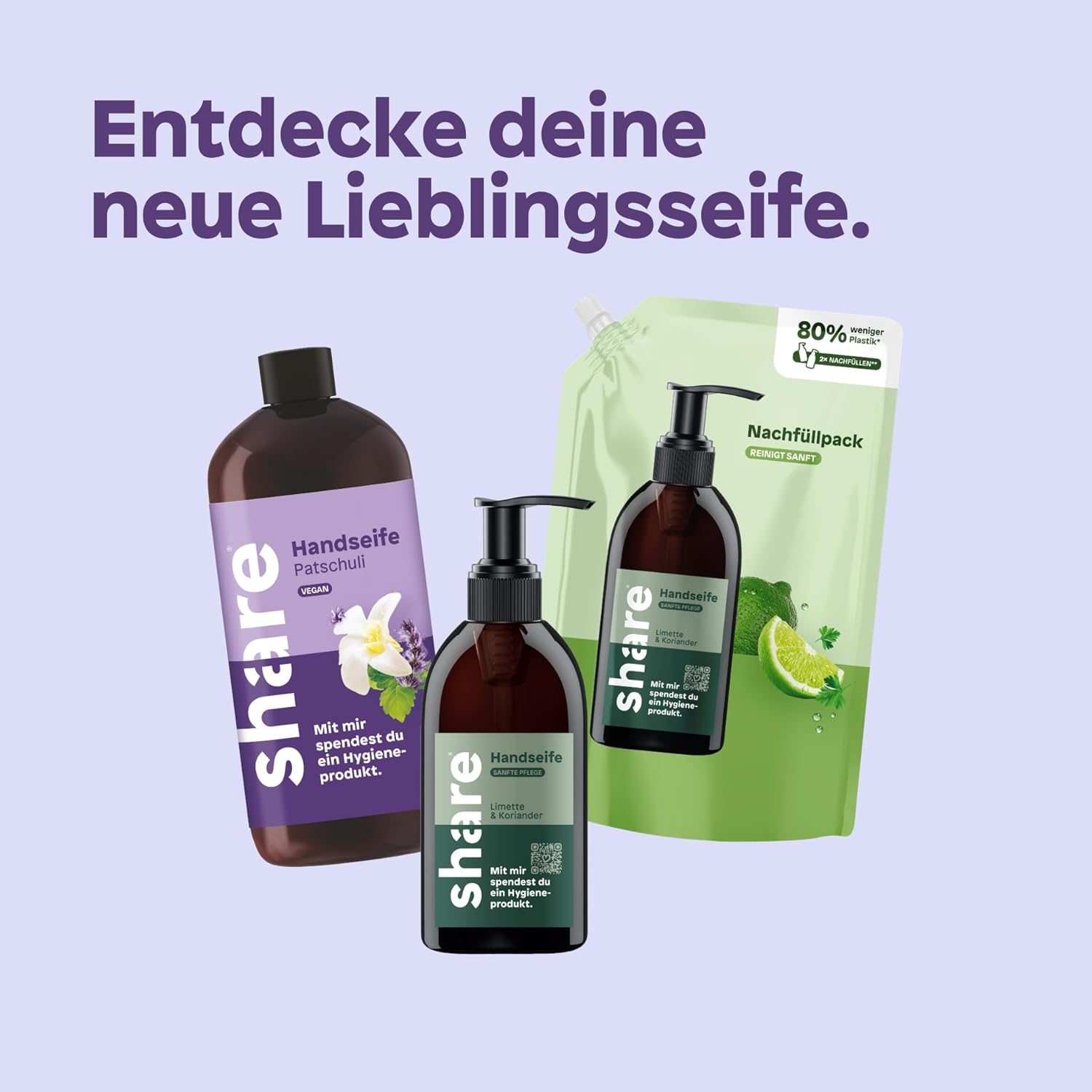 share Patchouli Flüssigseife Nachfüllpack – Sanfte Reinigung & frischer Duft ohne Mikroplastik – Handseife Nachfüllflaschen (6 x 500 ml), pH-neutrale vegane Seife, Spender für Hygieneartikel – Bild 5