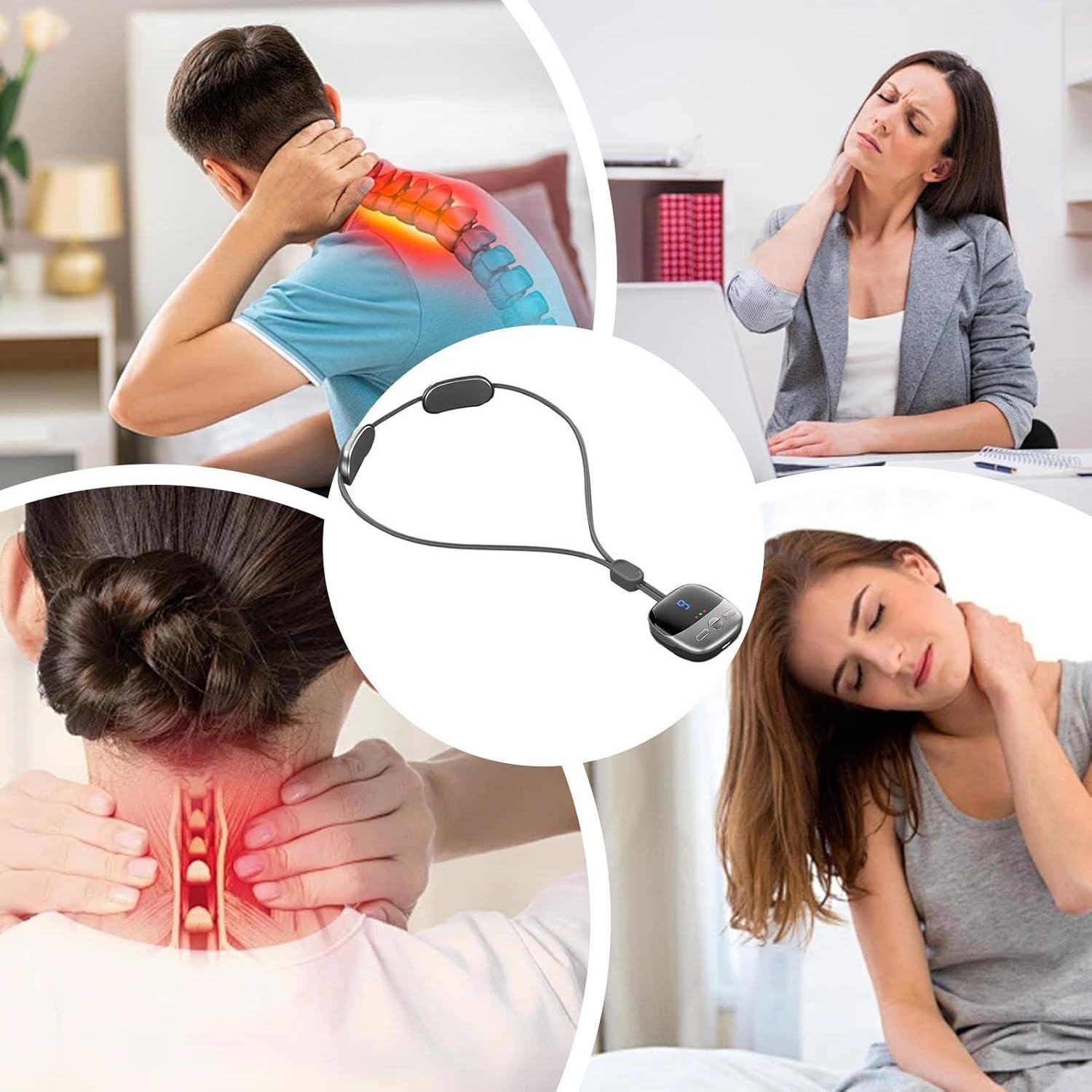 Elektrisches Nackenmassagegerät - Entspannungsgerät für Heizung 5,5 cm - Drei-Modi Impulsinstrument | Tiefenmuskeleinheit für die Nackenmassage – Bild 6