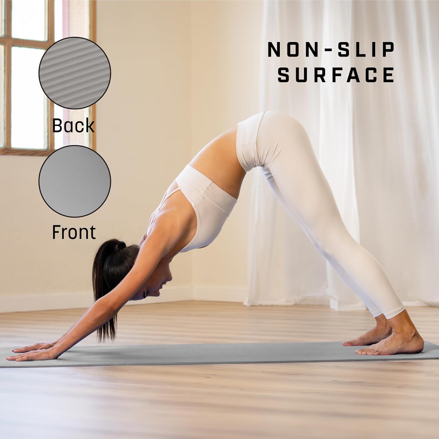 KG Physio rutschfeste Yogamatte mit Schultergurt – Gymnastikmatte für Yoga, Heimtraining, HiiT und Pilates – Fitnessmatte, Sportmatte, Yogamatte rutschfest, 183 cm x 60 cm x 8 mm – Bild 4