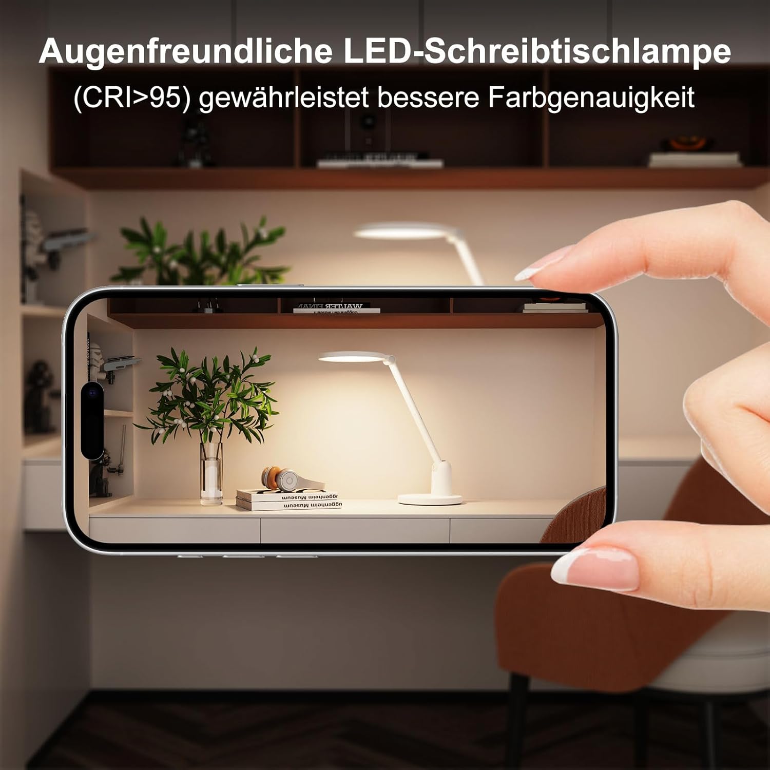 Schreibtischlampe LED dimmbar, 1000 lm, ultrahelle Tischlampe, 3 Farbmodi, 7 Helligkeiten, Schreibtischlampe mit Touch-Steuerung, Memory-Funktion, Leselampe, drehbare Nachttischlampe für Büro, Arbeit, Nachttisch – Bild 6