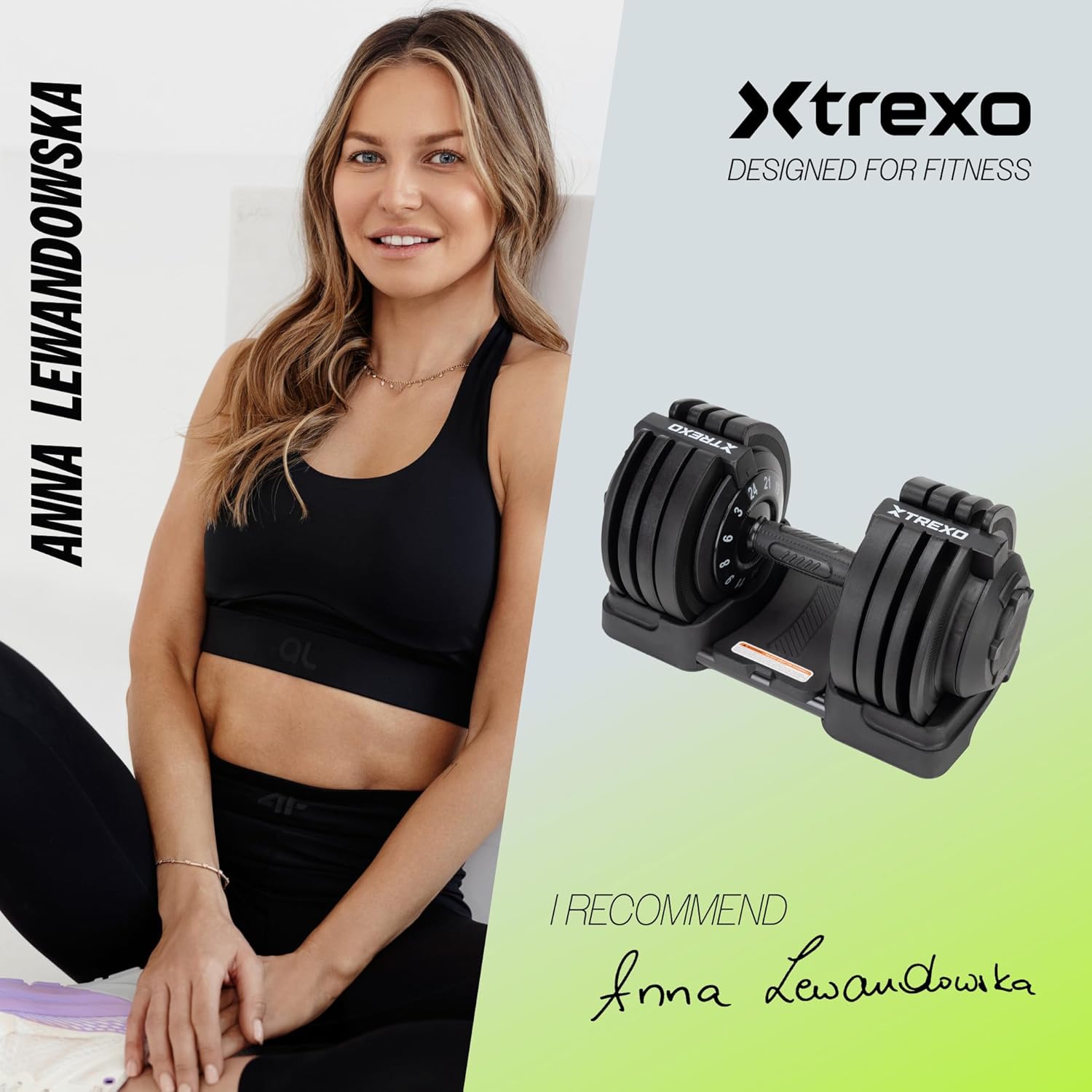 TREXO Verstellbare Hantel 18–40 kg, Gewichtsregulierung mit Drehknopf, verstellbare Hantel aus Eisen für Fitnessübungen, verstellbare Hantel mit ergonomischem, rutschfestem Griff, Farbe Schwarz – Bild 5