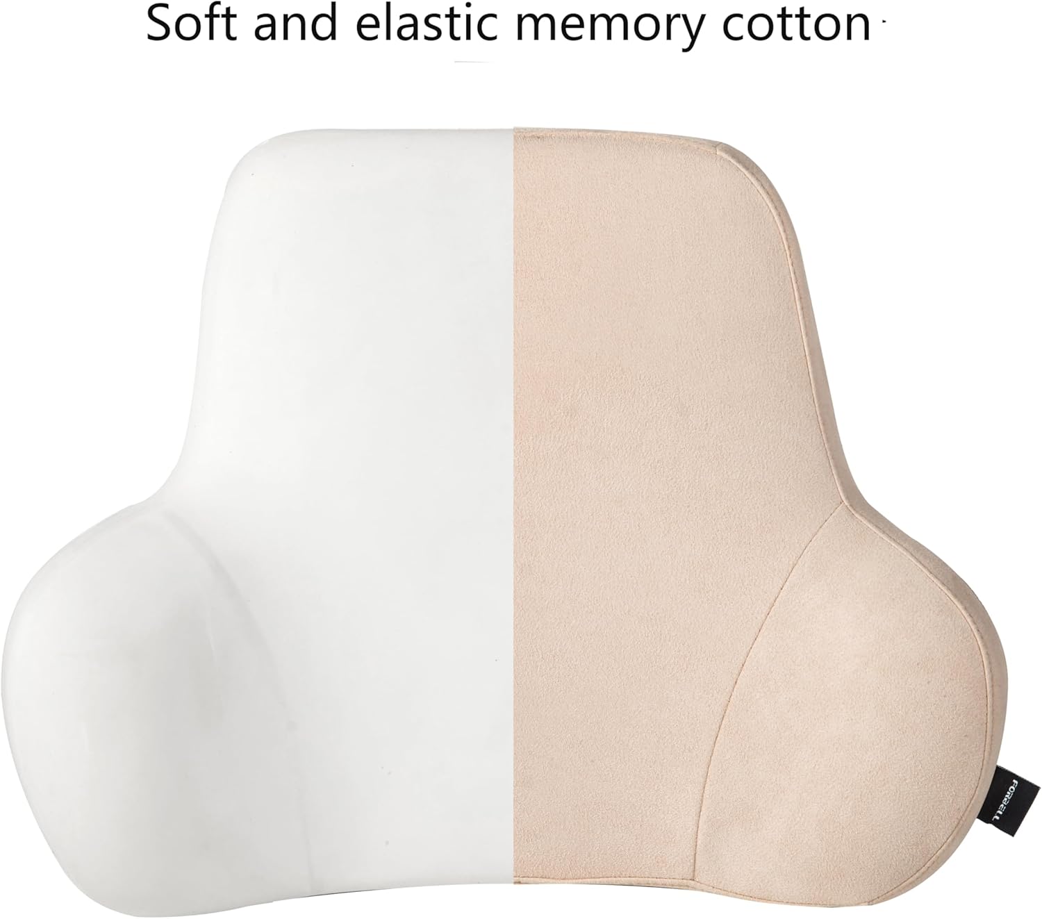Lendenwirbelstütze, Auto-Lendenkissen, Memory-Schaum mit abnehmbarem Wildlederbezug – ergonomisches Rückenkissen für Auto und Büro, Beige – Bild 5