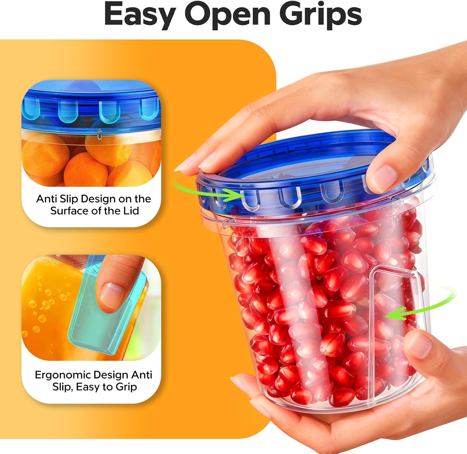 Wwtop Frischhaltedosen mit Deckel 6 x 720 ml, Vorratsdosen mit Deckel Luftdicht, Meal Prep Boxen, Auslaufsichere Aufbewahrungsbox Gefrierdosen Küche, BPA-frei, Mikrowellen und Mikrowellengeeignet – Bild 4