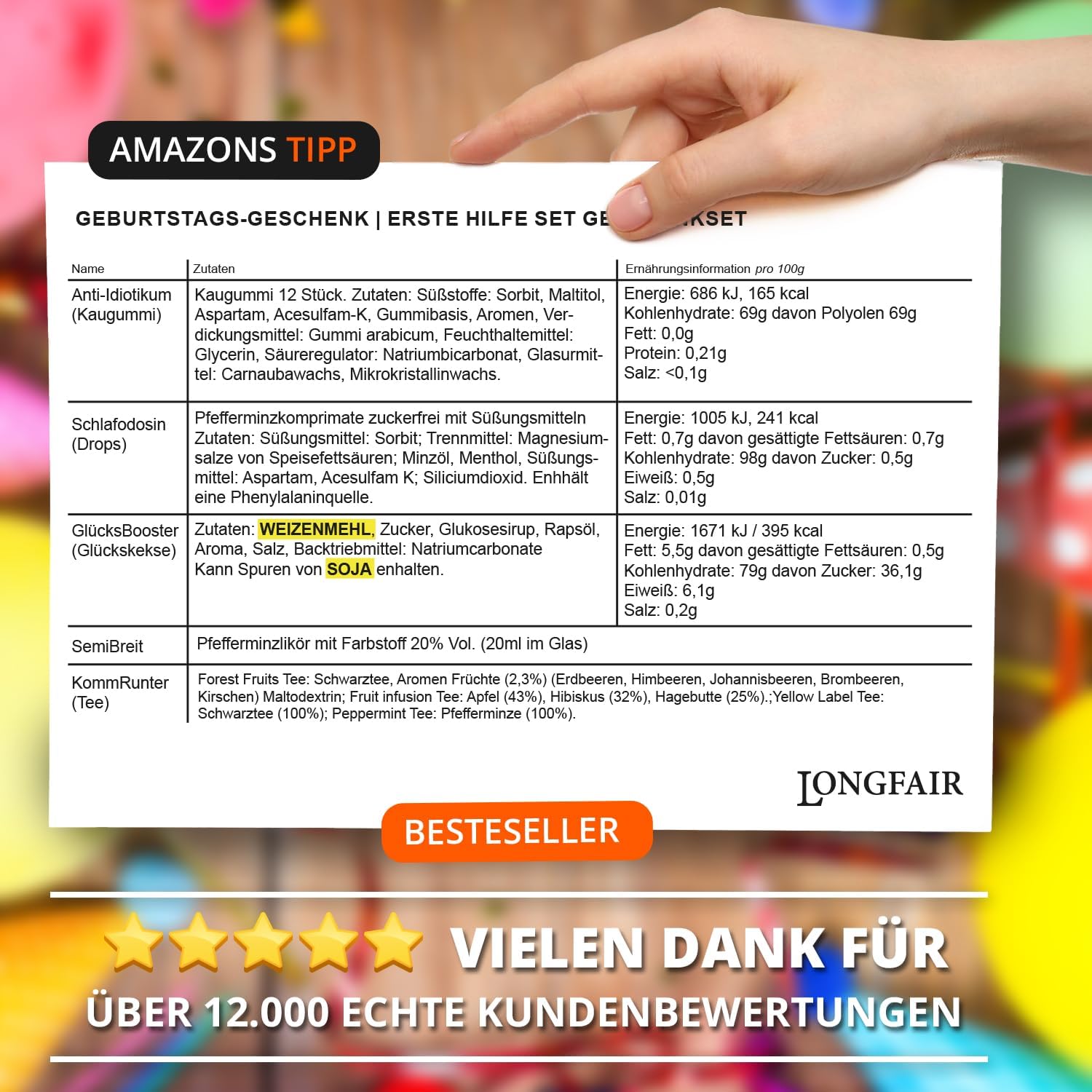 Longfair 60. Geburtstag | Erste-Hilfe-Set-Geschenkbox, lustige Sanitärbox | 8 Stück | Lustiges Geschenk zum 60. Geburtstag – Bild 4