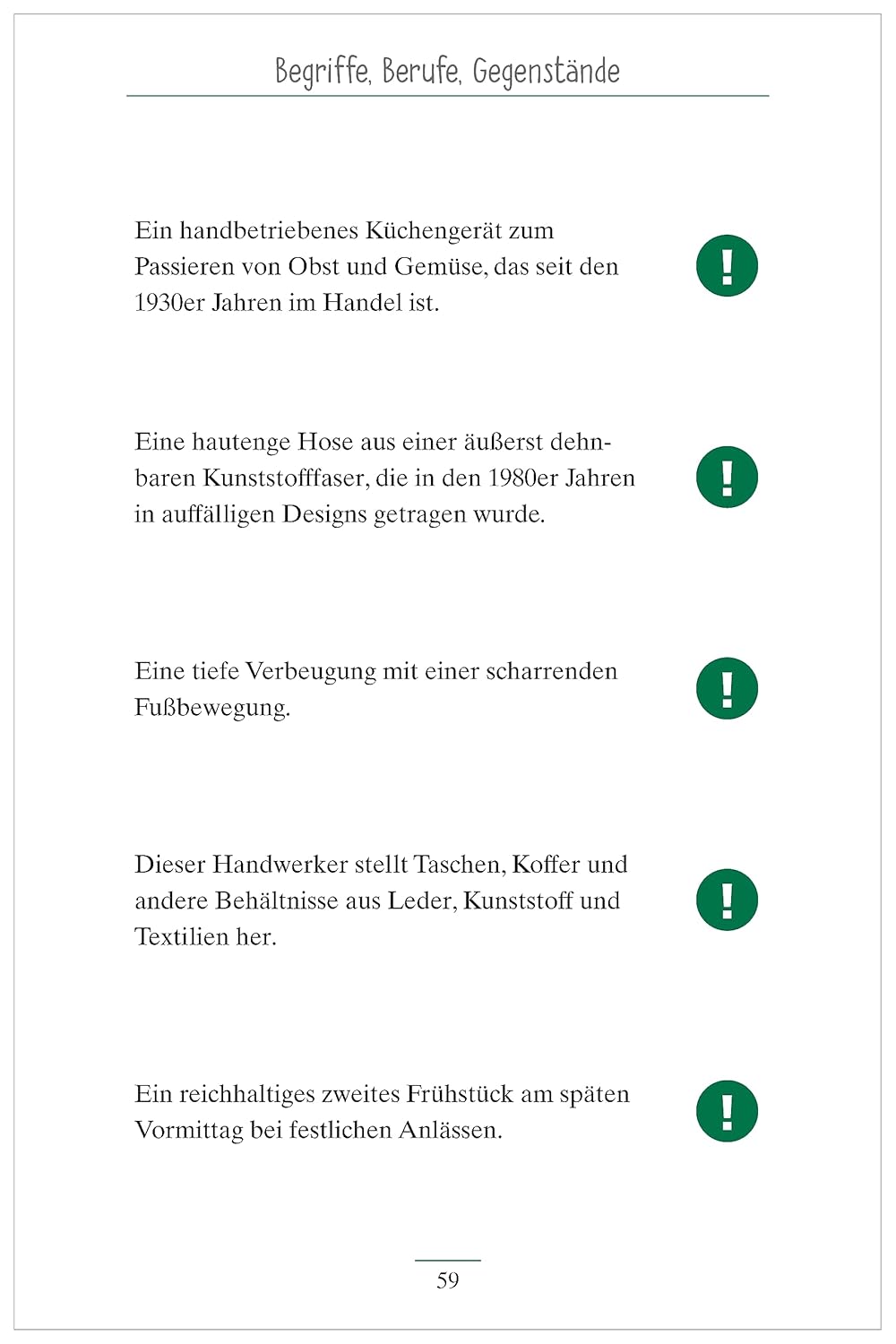 Demenz Beschäftigung. Das Quiz - Gedächtnistraining für Senioren. Fast vergessene Begriffe, Berufe, Gegenstände. Beschäftigung und Aktivierung mit ... für Senioren - auch mit Demenz, Band 3) – Bild 10