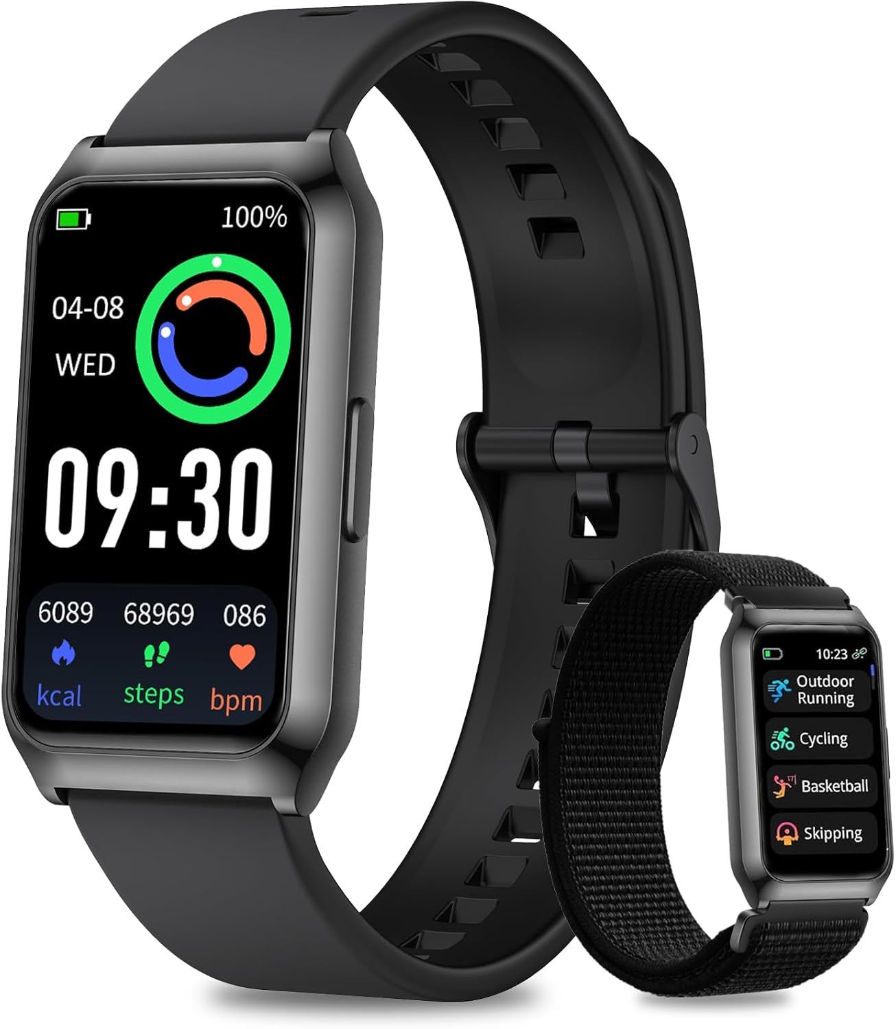 Smartwatch Herren Damen 1,47 Zoll Fitness-Tracker mit Herzfrequenzmesser, SpO2-Schlafmonitor, 25 Sportmodi, Aluminiumgehäuse in Schwarz, Ultra-Akkulaufzeit, wasserdichte IP68-Sportuhr für iOS Android