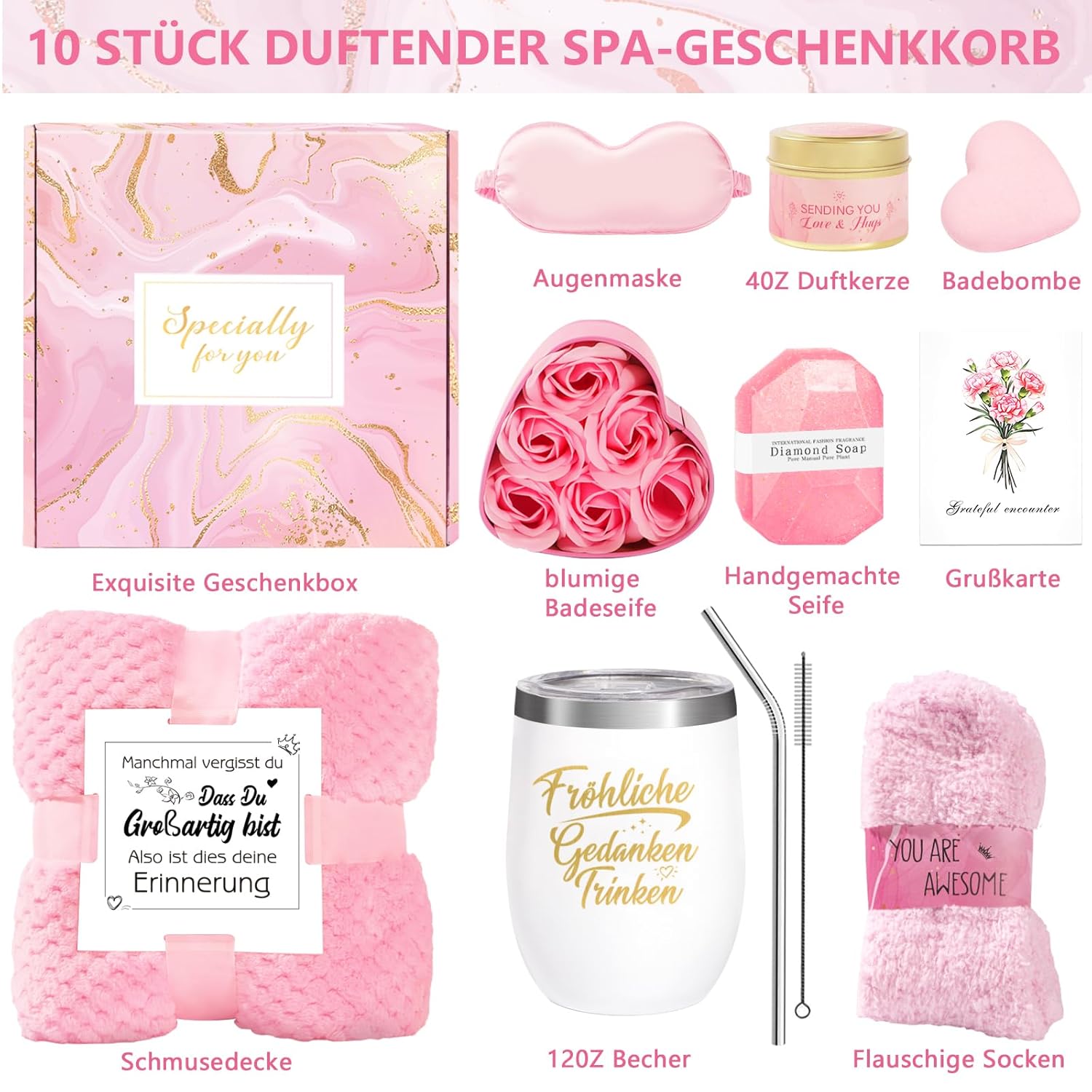 Geschenke für Frauen, Geburtstagsgeschenk für Frauen, entspannendes Spa-Geschenkkorb-Pflegepaket, Geschenkset für beste Freunde, weibliche Schwester, Mutter, Ehefrau, Ihre Freundin, Arbeitskollegin, beste Lehrerin – Bild 2