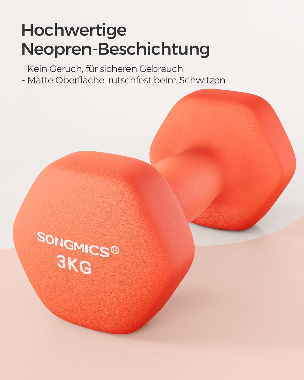 SONGMICS Hanteln 2er Set Hanteln Set Hanteln Hexagon Neoprenbeschichtung Krafttraining Workout Fitness Training Zuhause – Bild 2