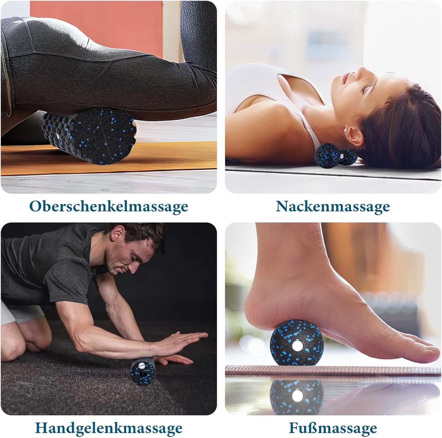 3D-Faszienrollen-Set, Schaumstoffrolle, Faszien-Set mit Faszienball, Mini-Faszienrolle klein und Duoball für Yoga, Faszientraining der Muskeln – Bild 6