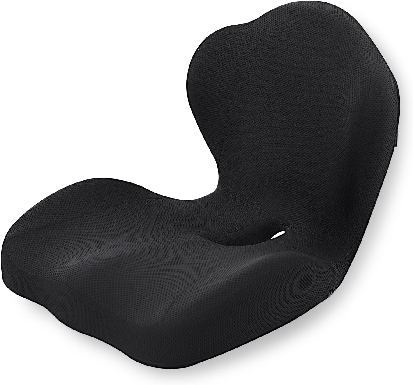 GOFORIT 2-in-1 Sitzkissen & Rückenstütze – Ergonomisches Set aus doppeltem Memory-Schaum, Lordosenstütze für Bürostuhl & Autositz, Druckentlastung am Steißbein, rutschfest & waschbar, (Schwarz)