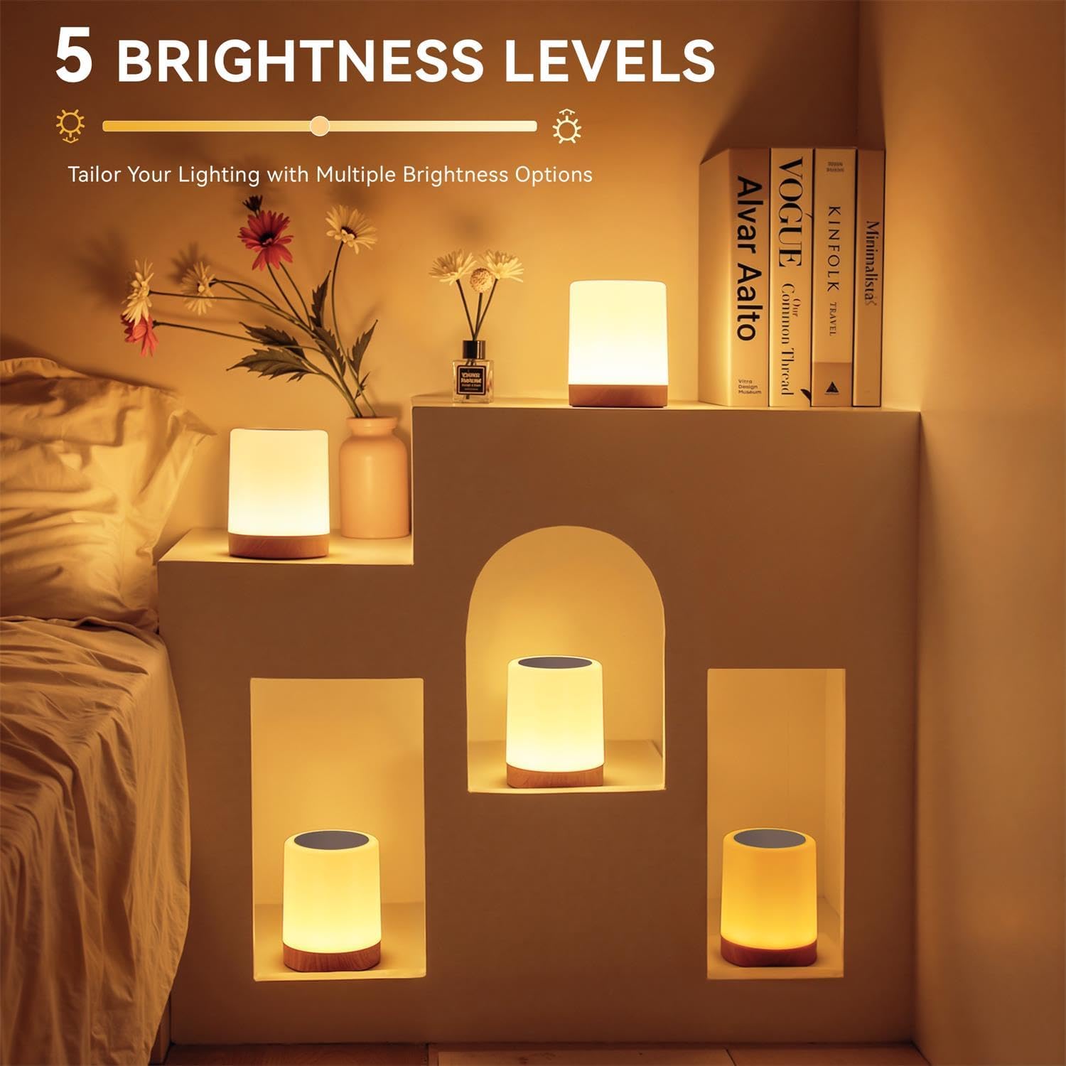 Auxmir LED-Nachttischlampe, dimmbare Atmosphären-LED-Tischlampe – Bild 7