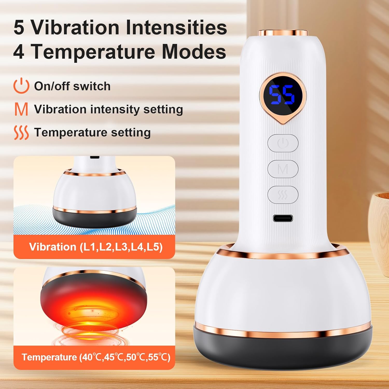 Massagegerät, Fußmassagegerät mit Wärmefunktion und Vibration, Massagegerät für Füße, Hände, Nacken, Rücken und mehr, lindert Müdigkeit und Muskelentspannung, Weiß – Bild 3