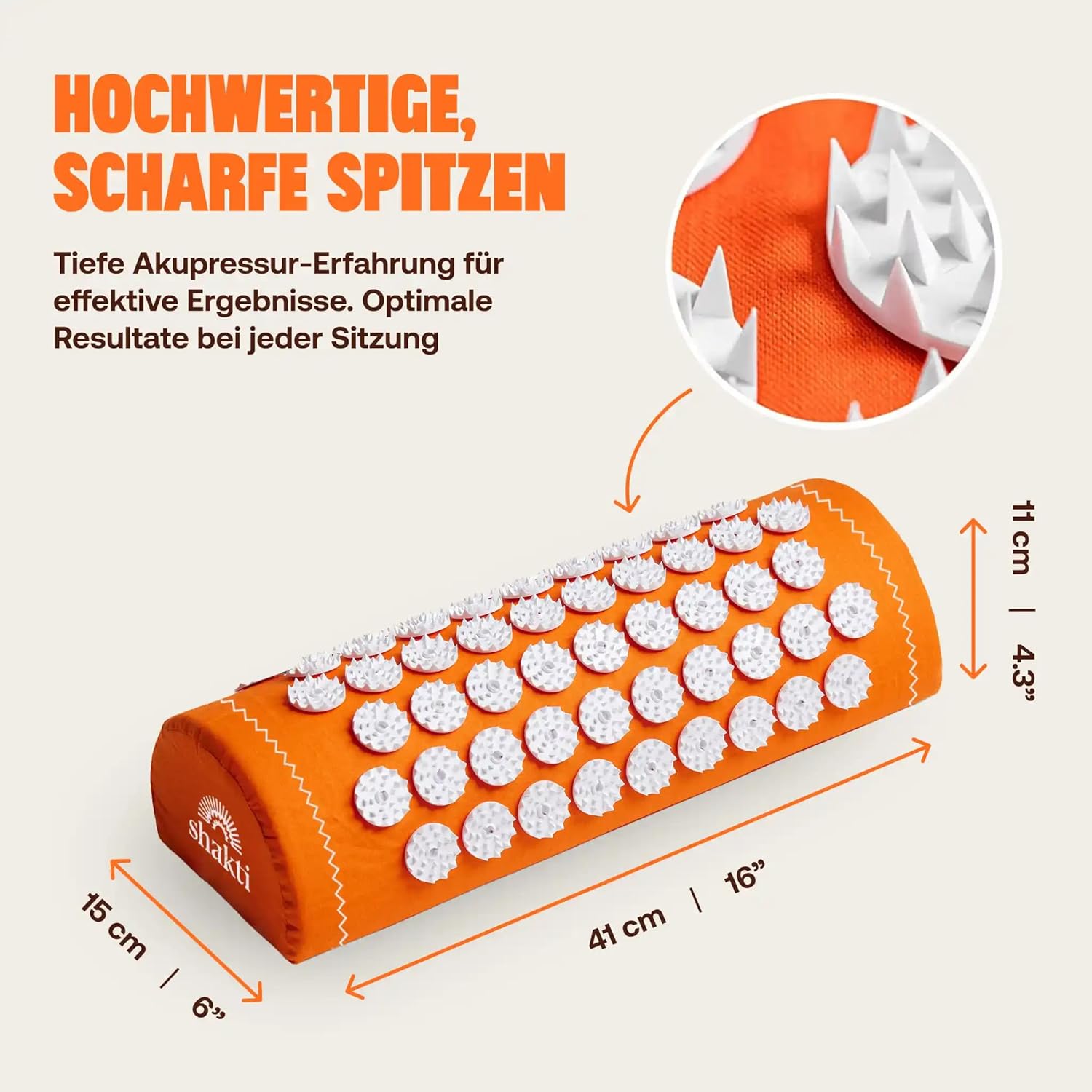 ShaktiMat (Das Original seit 2007) Akupressurkissen zur Entspannung für Schulter, Nacken, Kopf, ethisch handgefertigt, GOTS-zertifizierte Bio-Baumwolle, Orange – Bild 2