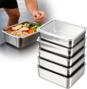 5 Stück Edelstahl-Lebensmittelboxe...