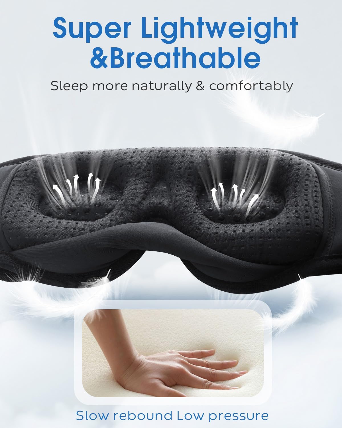 MUSICOZY Schlafkopfhörer, 100 % Verdunkelung, 3D-Schlafmaske mit Kopfhörern zum Schlafen, weiche Schlafkopfhörer mit Bluetooth V5.4 & 16 Stunden Spielzeit für Reisen/Nickerchen/Yoga/Meditation – Bild 2
