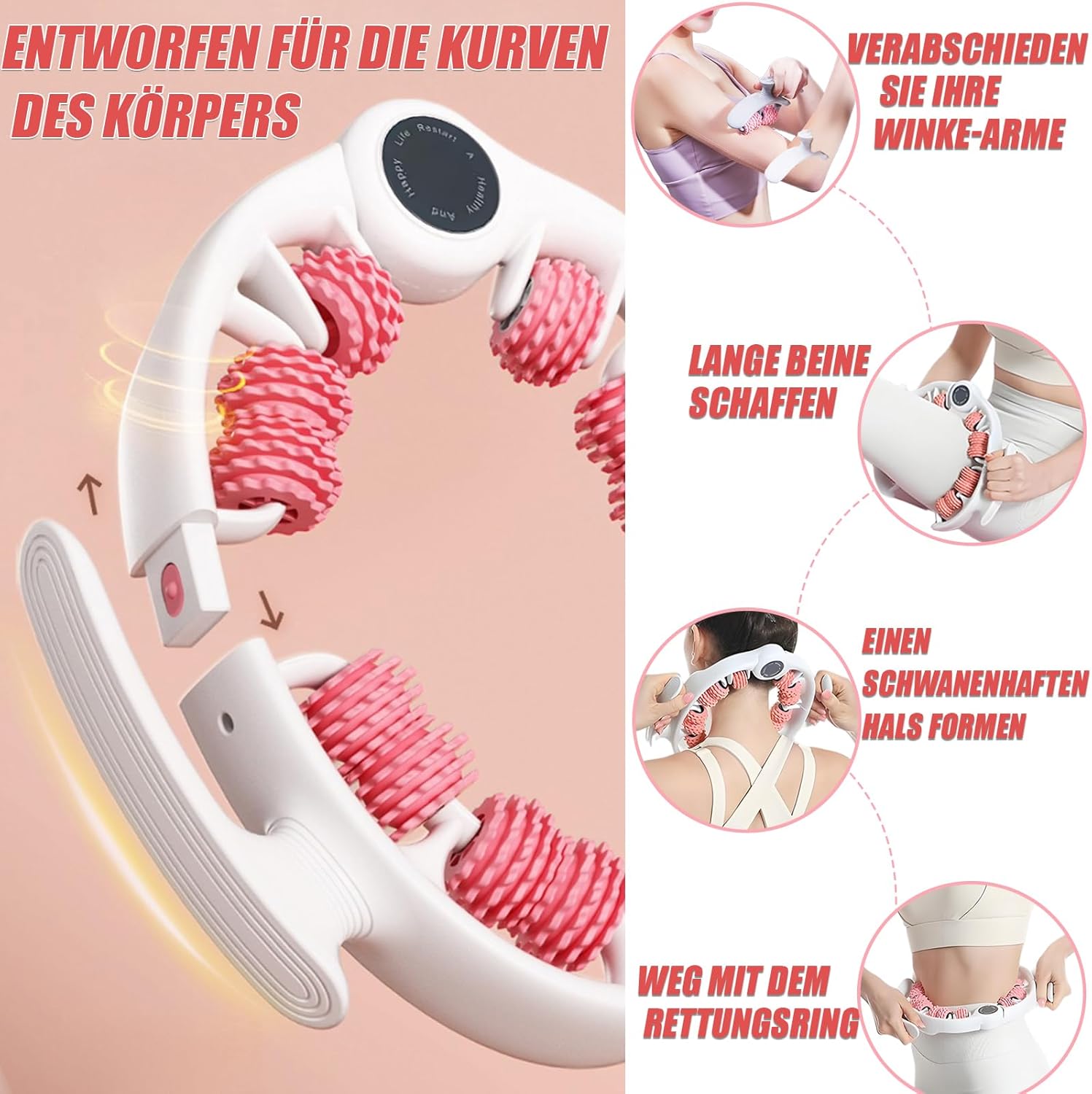 Cellulite-Massagegerät Linderung von Muskelschmerzen und Schmerzen, DINYOAN Muskeltherapie-Massagestab für Taille und Beine, abnehmbar, Massage von Kopfhaut, Armen, Nacken und Schultern – Bild 3
