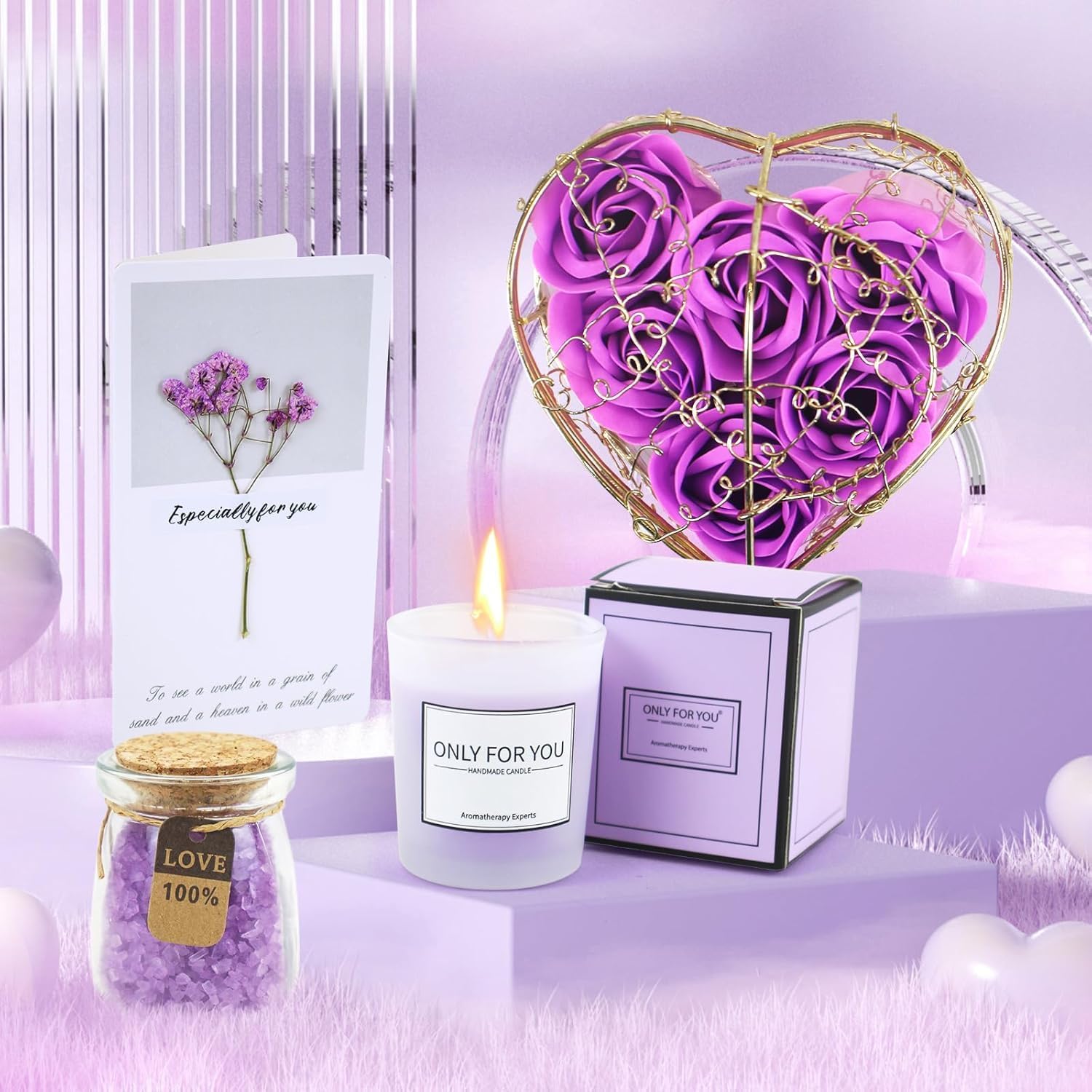 Geburtstagsgeschenk für Frauen – Ritual-Geschenkset mit Geburtstagskerzen | Wellness-Geschenkbox zur Entspannung für die beste Freundin, Mama, Schwester, Happy Birthday-Geschenk zum 18, 30, 40, 50, 60, 70 – Bild 2