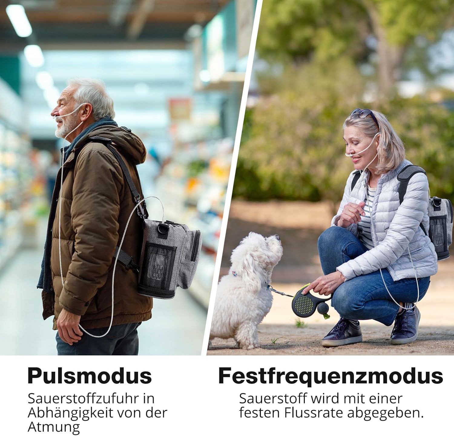 Mobil Sauerstoffkonzentrator mit Akku & Rucksack, Sauerstoffkonzentration 95 ± 3%, Tragbarer Sauerstoffgerät für Autos, Ausflüge und Reisen, mit Ai-Chip, Pulsmodus – Anleitung in Deutsch – Bild 6