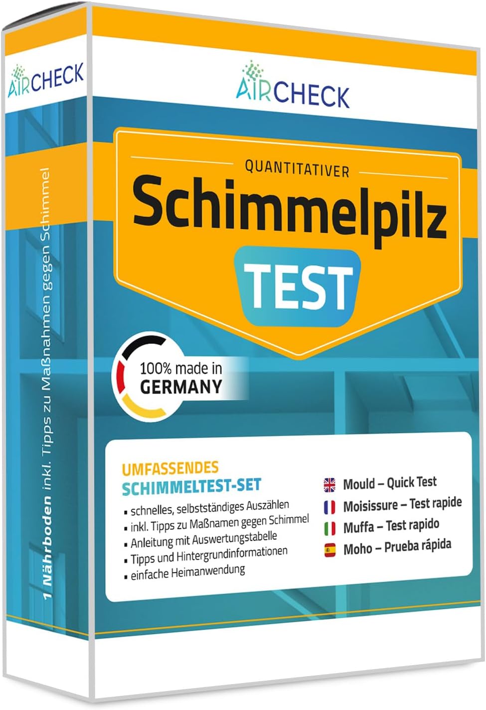 Schimmeltest für zu Hause – 1 x Schnell-Schimmeltest zur Feststellung von Schimmelbefall im Wohnzimmer